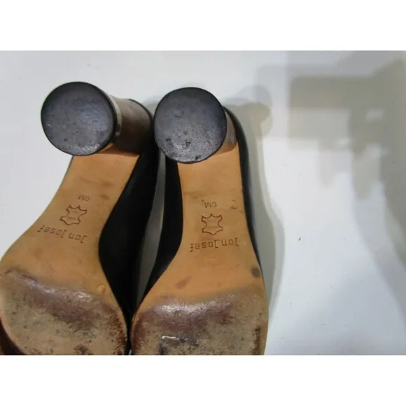 Jon Josef Womens Anthropologie 3&quot; Heels Brown Gold Leather SZ 6