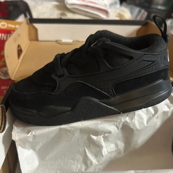 Jordan 4 RM (TD) Black and White Sneakers Sz 10 Unisex