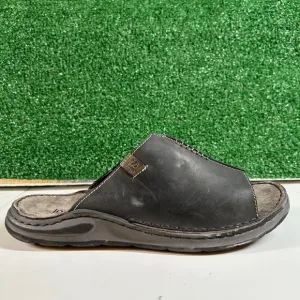 Josef Seibel Maverick‎ 03 Leather Slides Sandals Comfort Black Mens 8/8.5 / 44EU