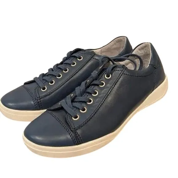 JOSEF SEIBEL Sina 11 Blue Leather Sneakers Euro Size 36 New in Box MSRP $120