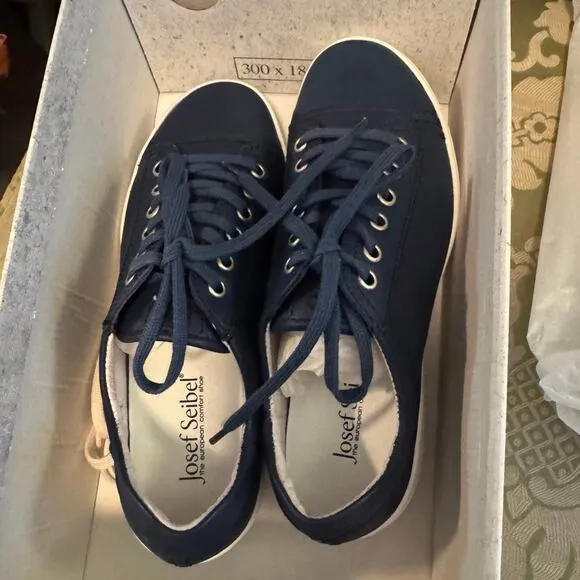 JOSEF SEIBEL Sina 11 Blue Leather Sneakers Euro Size 36 New in Box MSRP $120