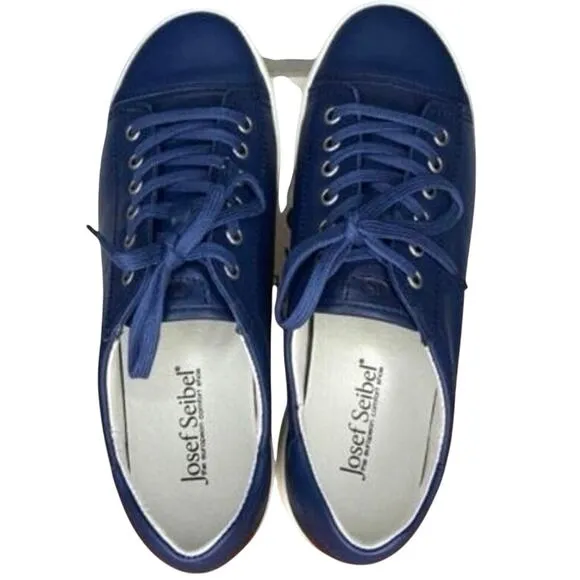 JOSEF SEIBEL Sina 11 Blue Leather Sneakers Euro Size 36 New in Box MSRP $120