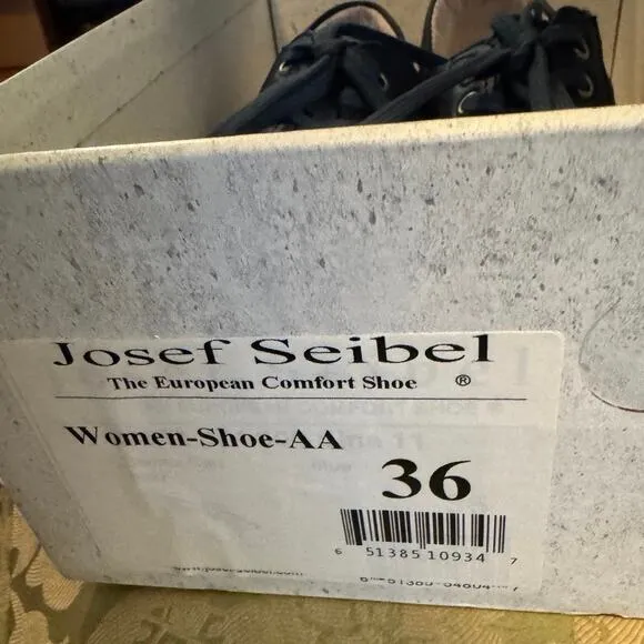 JOSEF SEIBEL Sina 11 Blue Leather Sneakers Euro Size 36 New in Box MSRP $120