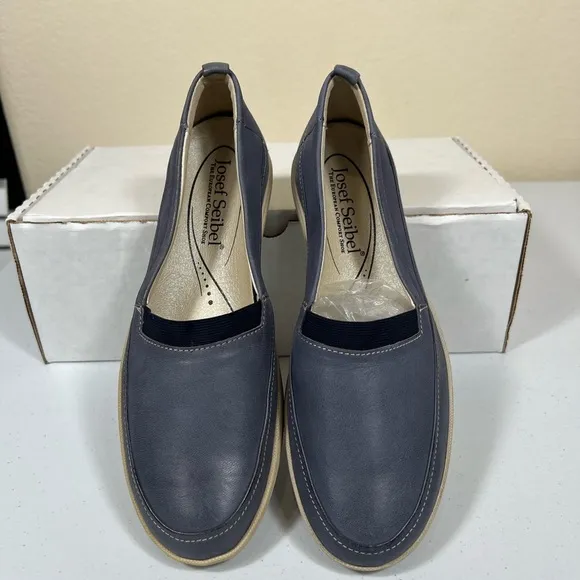 Josef Seibel slip on leather blue sneakers 37