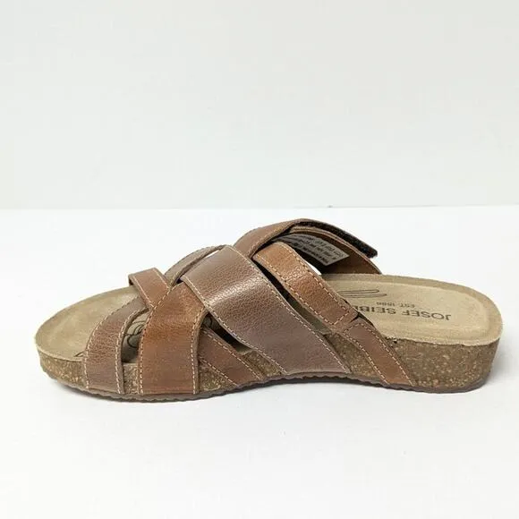 Josef Seibel Tonga 74 Slide Sandals, Brown Leather, Women's 38 EU (US 7-7.5)