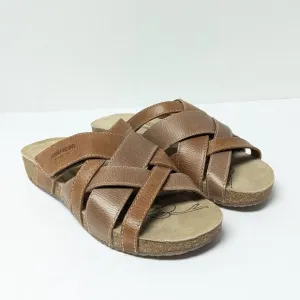 Josef Seibel Tonga 74 Slide Sandals, Brown Leather, Women's 38 EU (US 7-7.5)
