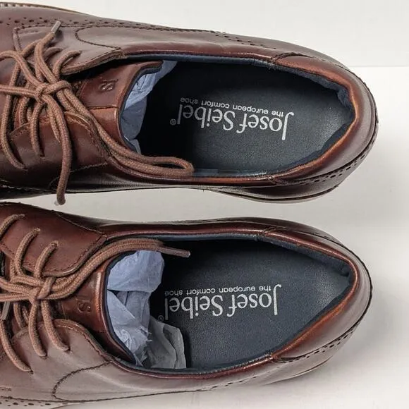 Josef Seibel Tyler Dress Shoes, Brown Leather, Men's 43 EU (9.5-10)