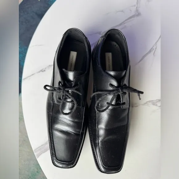 Joseph Abboud Men’s 8.5M Classic Black Leather Dress Shoes