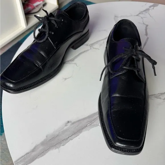 Joseph Abboud Men’s 8.5M Classic Black Leather Dress Shoes
