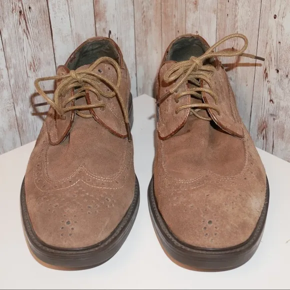 Joseph Abboud sz 41 brown suede wing tip shoes