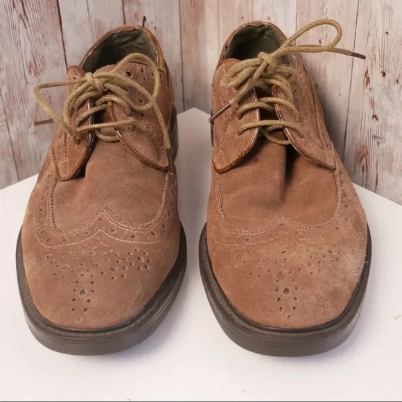 Joseph Abboud sz 41 brown suede wing tip shoes