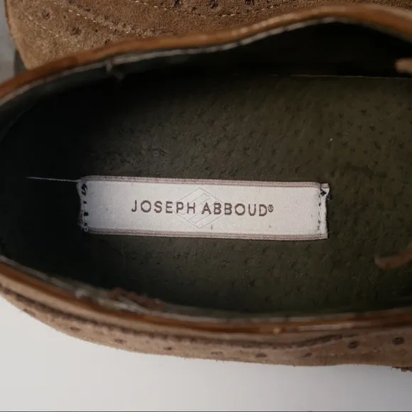 Joseph Abboud sz 41 brown suede wing tip shoes