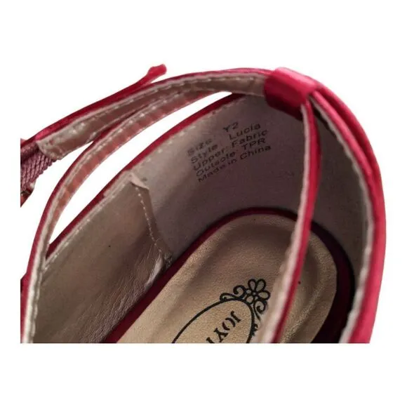 Joyfolie Elegant Red Satin Heels with Bow Detail