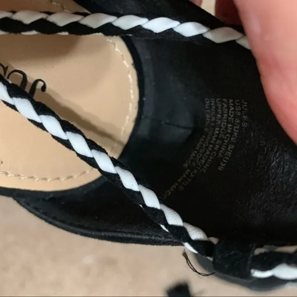 Justfab Black and White Tie-Up sandals Size 8.5