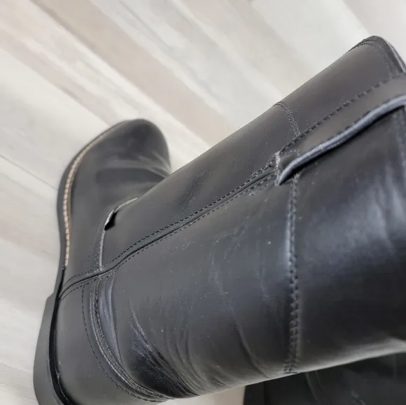 Justin Basics Black Cowboy Leather Roper Boot Men's Size 9½D