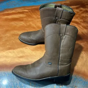 Justin Boots Basics Brown Leather Cowboy Boots size 9.5