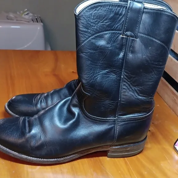 Justin boots men's black size 10