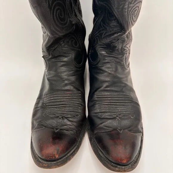 Justin Boots Men's Dark Burgundy Western Cowboy Boots Size 10D
