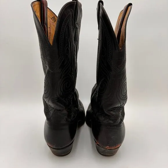Justin Boots Men's Dark Burgundy Western Cowboy Boots Size 10D