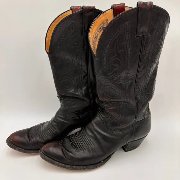 Justin Boots Men's Dark Burgundy Western Cowboy Boots Size 10D