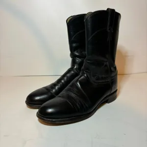 Justin Cowboy Western Boots Mens Size 9.5 D Black Cowboy Boots 3133 Made In USA