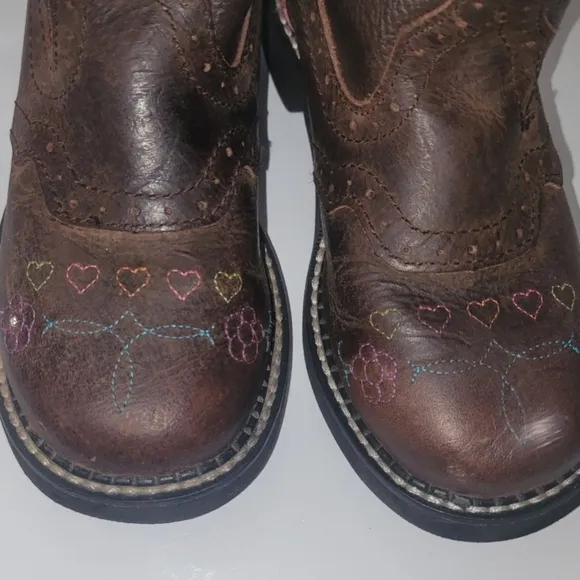 Justin Girls light Up Kids Boots with Pink Accents Size 1D