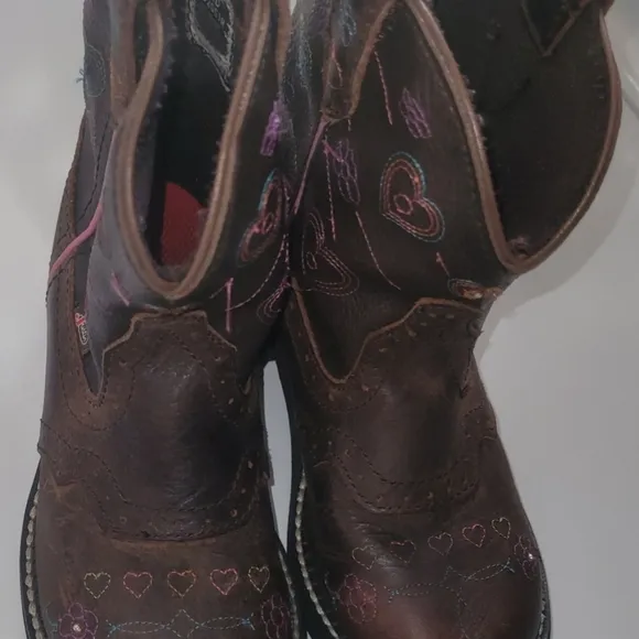 Justin Girls light Up Kids Boots with Pink Accents Size 1D