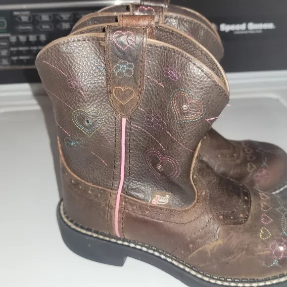 Justin Girls light Up Kids Boots with Pink Accents Size 1D