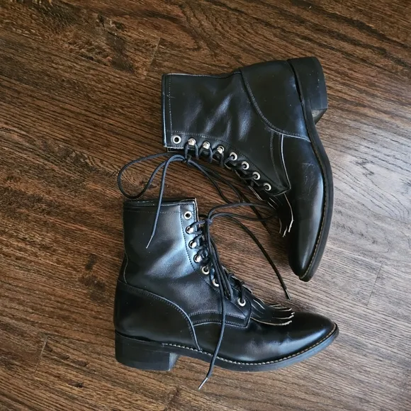 Justin Jr. Leather Boots - 4.5