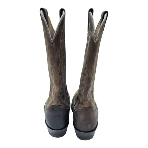 Justin Mens Cowboy Boots Size 8 EE Style 2253 Brown Leather