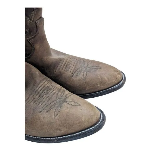 Justin Mens Cowboy Boots Size 8 EE Style 2253 Brown Leather