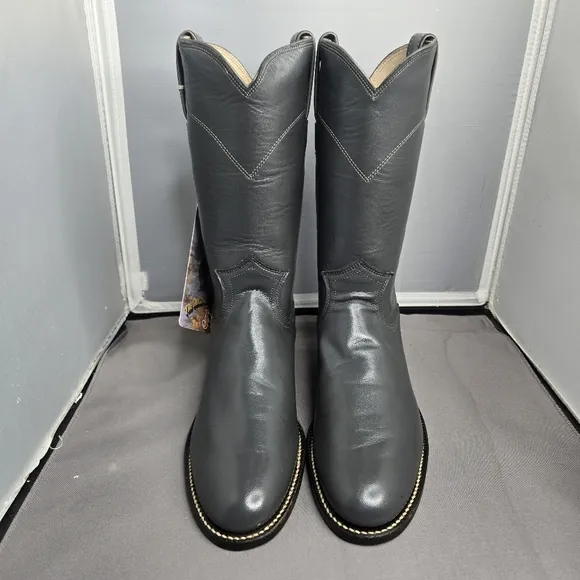Justin Roper Cowboy Boots Style L3056 Gray Kiddie Cowgirl Size 5.5A New in Box