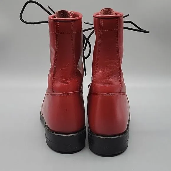 Justin roper diamond j vintage red combat boots