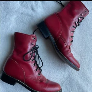 Justin roper diamond j vintage red combat boots