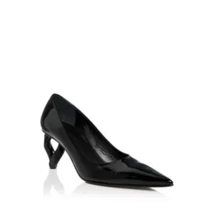 JW ANDERSON Womens Black Toe Sculpted Heel Slip On Leather Pumps Shoes 35