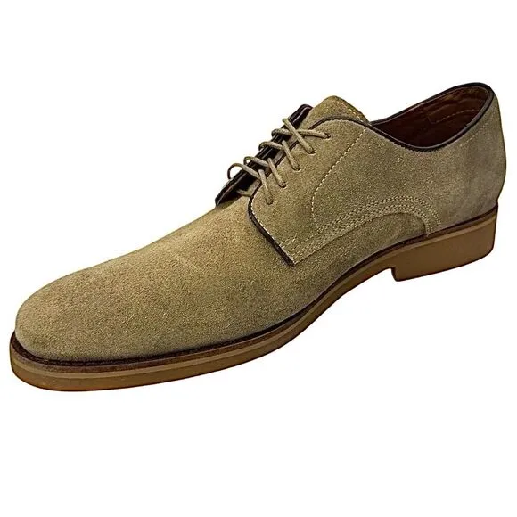 JWN Nordstrom Men’s Tan Suede Dress Shoes M20617 Traction Sole Size 8 M EUC