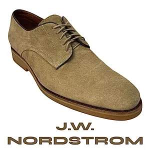 JWN Nordstrom Men’s Tan Suede Dress Shoes M20617 Traction Sole Size 8 M EUC