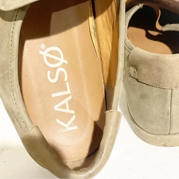 KALSO Mens Size 11.5 Earth Shoes OLIVE NUBUCK LEATHER Loafer Slip On