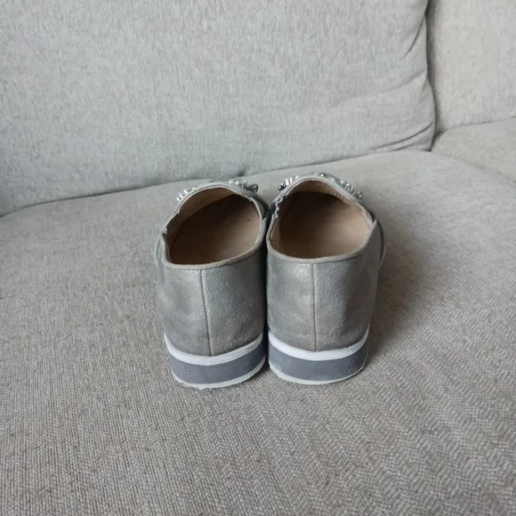 Karl Lagerfeld Paris  Gray Loafers with Embellished Buckle