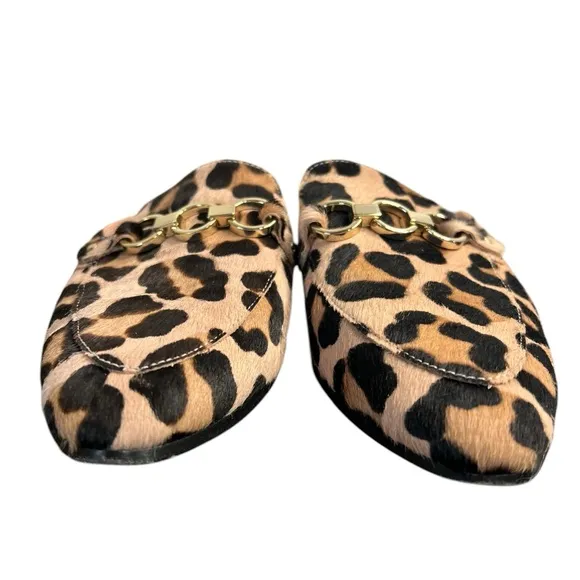 Kate Spade Cece Too Loafer Flats Womens 7M Leopard Calf Hair Mules Shoes
