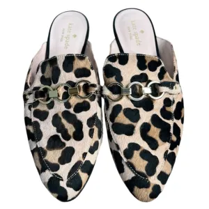 Kate Spade Cece Too Loafer Flats Womens 7M Leopard Calf Hair Mules Shoes