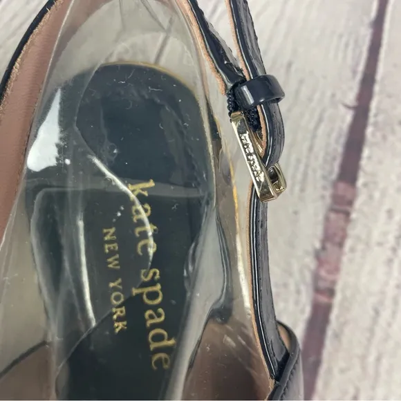 Kate Spade Merritt Slingback Dress Sandals Patent Leather Navy Blue Size 8