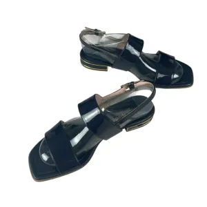 Kate Spade Merritt Slingback Dress Sandals Patent Leather Navy Blue Size 8