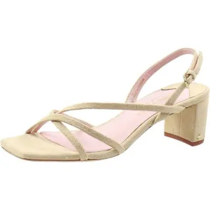Kate Spade New York Womens Renee Beige Leather Metallic Heels Shoes New
