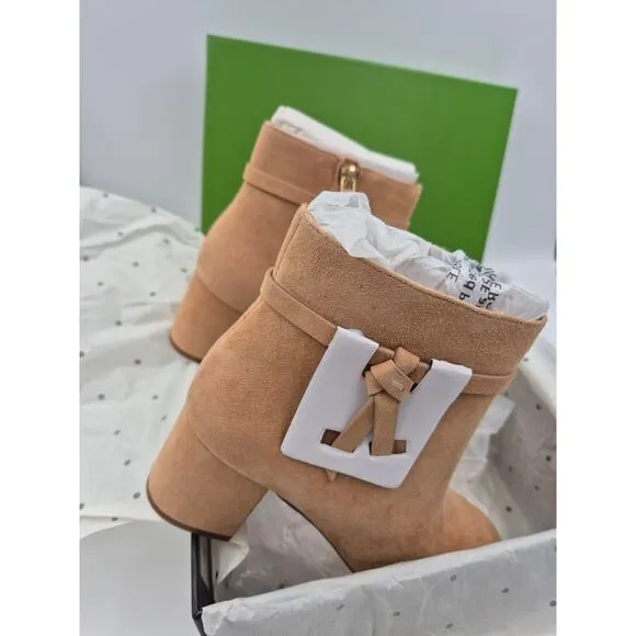 Kate Spade Women Knott Mid Dress Booties US 8 B Tan Suede