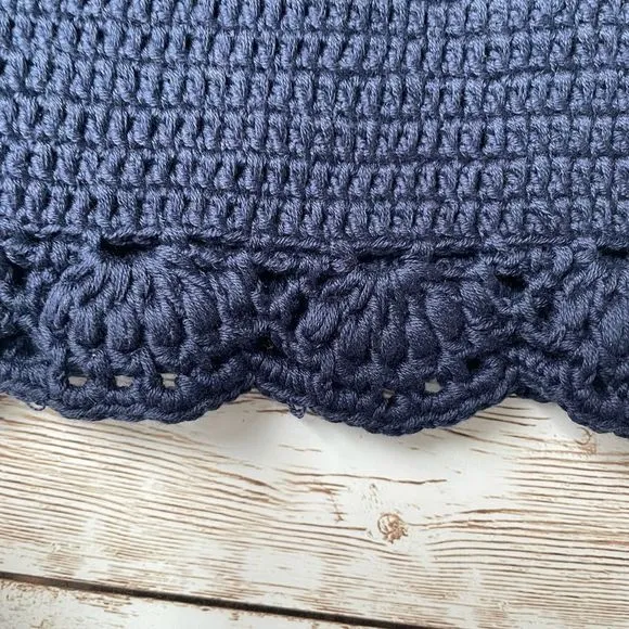 Kate Quinn Navy Blue Crochet Dress and Booties