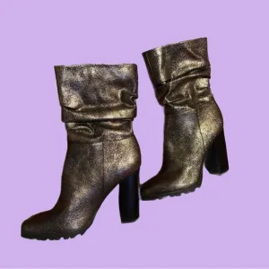 Katy Perry Gunmetal Distressed Metallic Raina Ankle Boot Size 10 NWOT/no box