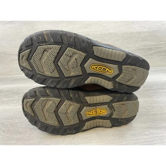 Keen Auburn Girls Brown Suede Leather Lined Knit Slouch Slipper Sz 3  Boot