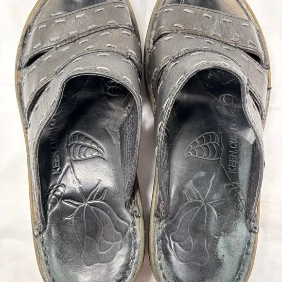 Keen Cush Black Leather Slide in Sandals size 8