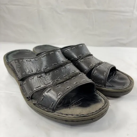 Keen Cush Black Leather Slide in Sandals size 8